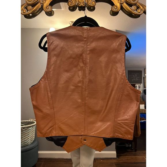 Vintage Crae Carlyle San Francisco 1970's Leather Vest Size 46 - Picture 2 of 5